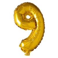 Folieballon  - Guld 40 cm. 1 stk. Nr. 9